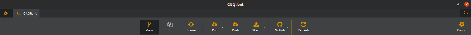 GitQlient - Quick access actions (GitHub)