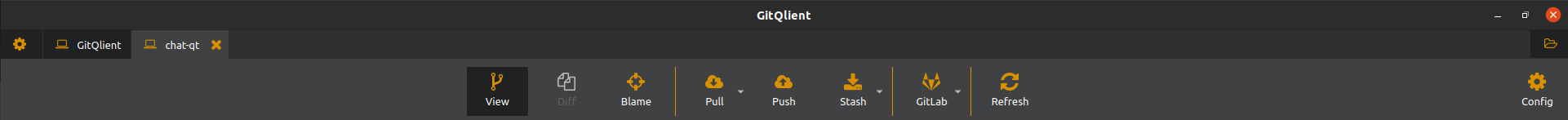 GitQlient - Quick access actions (GitLab)